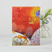 金ゴールドウィンターウッドランドラビットフクロウの水色 シーズンカード (スタンド正面)