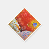 金ゴールドウィンターウッドランドラビットフクロウの水色 スタンダードカクテルナプキン (角)