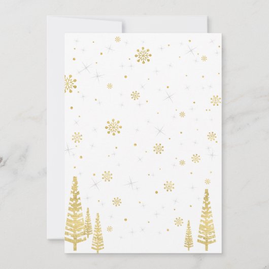 金ゴールドウィンターオネダーランド1stボーイ誕生日招待状 招待状 (裏面)