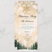 金ゴールドウィンタークリスマスホリデー招待状プログラムメニュー 招待状 (正面/裏面)
