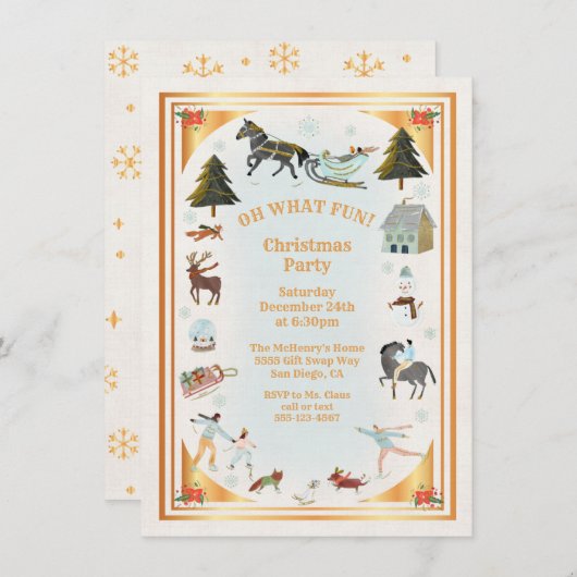 金ゴールドウィンタービレッジシーンクリスマスパーティー 招待状 (正面/裏面)