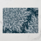 金ゴールドウィンターブルークリスマススノーフレーク写真フレーム 箔シーズンカード (裏面)