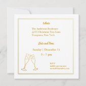 金ゴールドウィンタープレイド新年のパーティの招待状 招待状 (裏面)