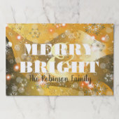 金ゴールドウィンターワンダーランドクリスマス紙ランチョンマット ペーパーパッド (正面)