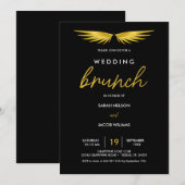 金ゴールドウイングブラックポスト結婚ズブランチ セーブザデート (正面/裏面)