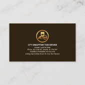 金ゴールドウェイターサービスプレートシティシルエットドライバー 名刺 (裏面)