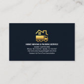 金ゴールドウェイターサービングプレートシティシルエット引越し業者 名刺 (裏面)