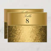 金ゴールドウェディングパーティテーブル番号 ポストカード (正面/裏面)