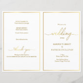 金ゴールドウェディングプモダンログラム、フォントおよび金ゴールド縁ど (正面)