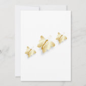 金ゴールドウェディングレセプション招待状蝶 招待状 (裏面)