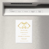 金ゴールドウェディング日付を保存するマグネットベルリボン マグネット (インサイチュ (食洗機))