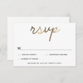 金ゴールドウェディングRSVPエンクロージャカード 招待状 (正面/裏面)