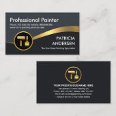 金ゴールドウェーブブルーシェードレイヤーペイント 名刺 (正面/裏面)