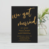 金ゴールドウェー得ズ結婚したブラックウェディング 招待状 (スタンド正面)