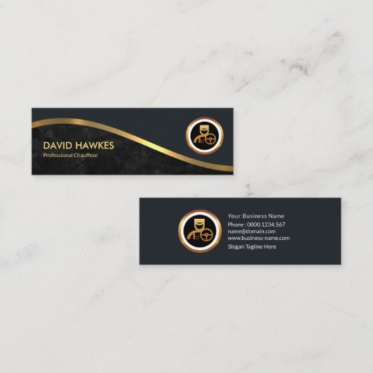 金ゴールドウェ王室のーブグレー運転手 スキニー名刺 (正面/裏面)