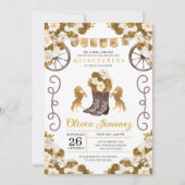 金ゴールドウエスタンマリアチシャーロブーツキンセアニラ 招待状 (正面)