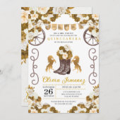 金ゴールドウエスタンマリアチシャーロブーツキンセアニラ 招待状 (正面/裏面)