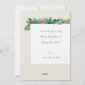 金ゴールドウォーターカラーブランチクリスマスホリデーカード シーズンカード (裏面)