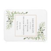 金ゴールドウォーターカラー緑の保存日 マグネット (横)