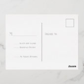 金ゴールドウォーターフォールカーテンRSVP 箔招待状ポストカード (裏面)