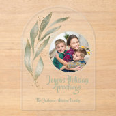 金ゴールドウォーター離れカラーズJoyous Holiday Acrylic Card アクリル招待状 (正面)