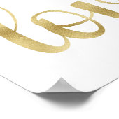 金ゴールドウォールアート、愛、フォイルフォント ポスター (角)