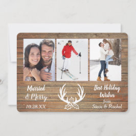 金ゴールドウッドアントラー結婚したスリー写真テンプレート シーズンカード