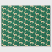 金ゴールドウッドランドスタグトナディアオンフォレストグリーン ラッピングペーパー (フラット)