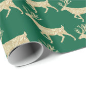 金ゴールドウッドランドスタグトナディアオンフォレストグリーン ラッピングペーパー (ロールコーナー)