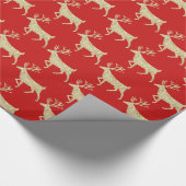 金ゴールドウッドランドスタグトナディアオンレッドラッピング紙 ラッピングペーパー (角)