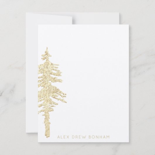 金ゴールドウッドランドスプルース ノートカード (正面)