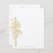 金ゴールドウッドランドスプルース ノートカード (正面/裏面)