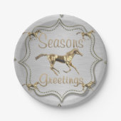 金ゴールドウマズオンシルバー季節のごあいさつ ペーパープレート (正面)