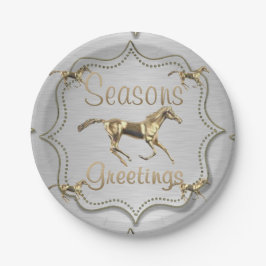 金ゴールドウマズオンシルバー季節のごあいさつ ペーパープレート