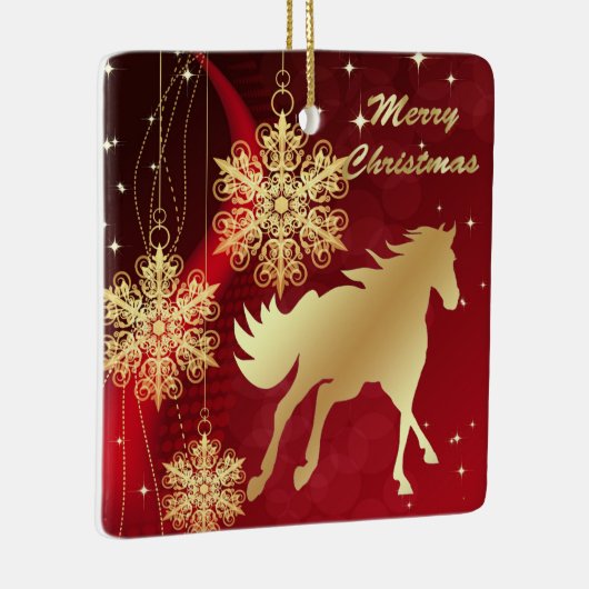 金ゴールドウマメリークリスマスセラミックオーナメント セラミックオーナメント (右)