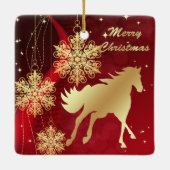 金ゴールドウマメリークリスマスセラミックオーナメント セラミックオーナメント (裏面)