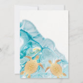 金ゴールドウミガメスカイブルーインク 招待状 (裏面)