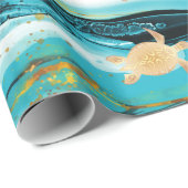 金ゴールドウミガメターコイズ | Melle Kalikimaka ラッピングペーパー (ロールコーナー)