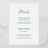 金ゴールドウミガメティール(緑がかった色)インクアゲ結婚ート 箔招待状 (裏面)