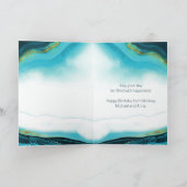 金ゴールドウミガメティール(緑がかった色)インク |カスタム誕生日 カード (内部)