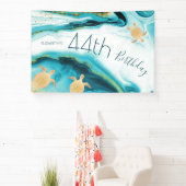 金ゴールドウミガメティール(緑がかった色)インク |カスタム誕生日 横断幕 (インサイチュ)