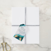 金ゴールドウミガメビーチ結婚式ウェルカムバッグ ギフトタグ (より糸付き)