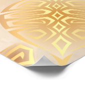 金ゴールドウミガメビーチ結婚式シーティングチャート ポスター (角)