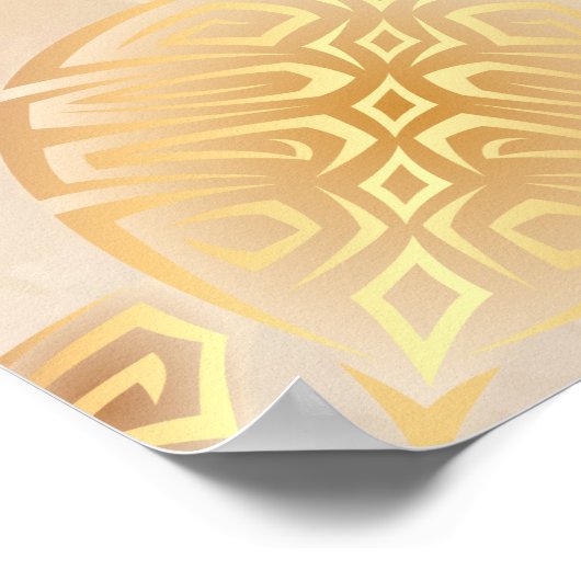 金ゴールドウミガメビーチ結婚式シーティングチャート ポスター (角)