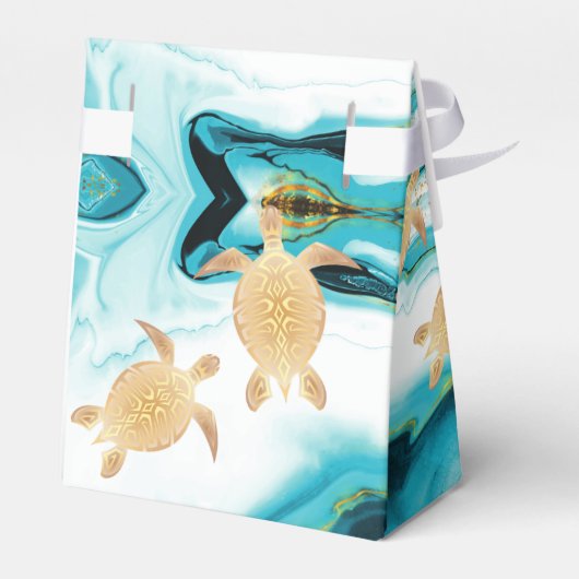 金ゴールドウミガメ沿岸カスタム誕生日追加の名前 フェイバーボックス (裏面サイド)