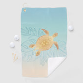 金ゴールドウミガメ熱帯葉産海側 ゴルフタオル (インサイチュ)