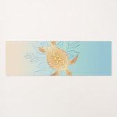 金ゴールドウミガメ熱帯葉 ヨガマット (裏面(横))