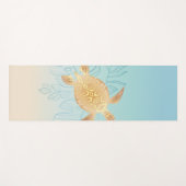 金ゴールドウミガメ熱帯葉 ヨガマット (正面(横))