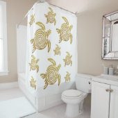 金ゴールドウミガメ航海の シャワーカーテン (インサイチュ)
