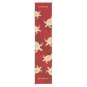 金ゴールドウミガメ赤メレカリマカ ショートテーブルランナー (正面)